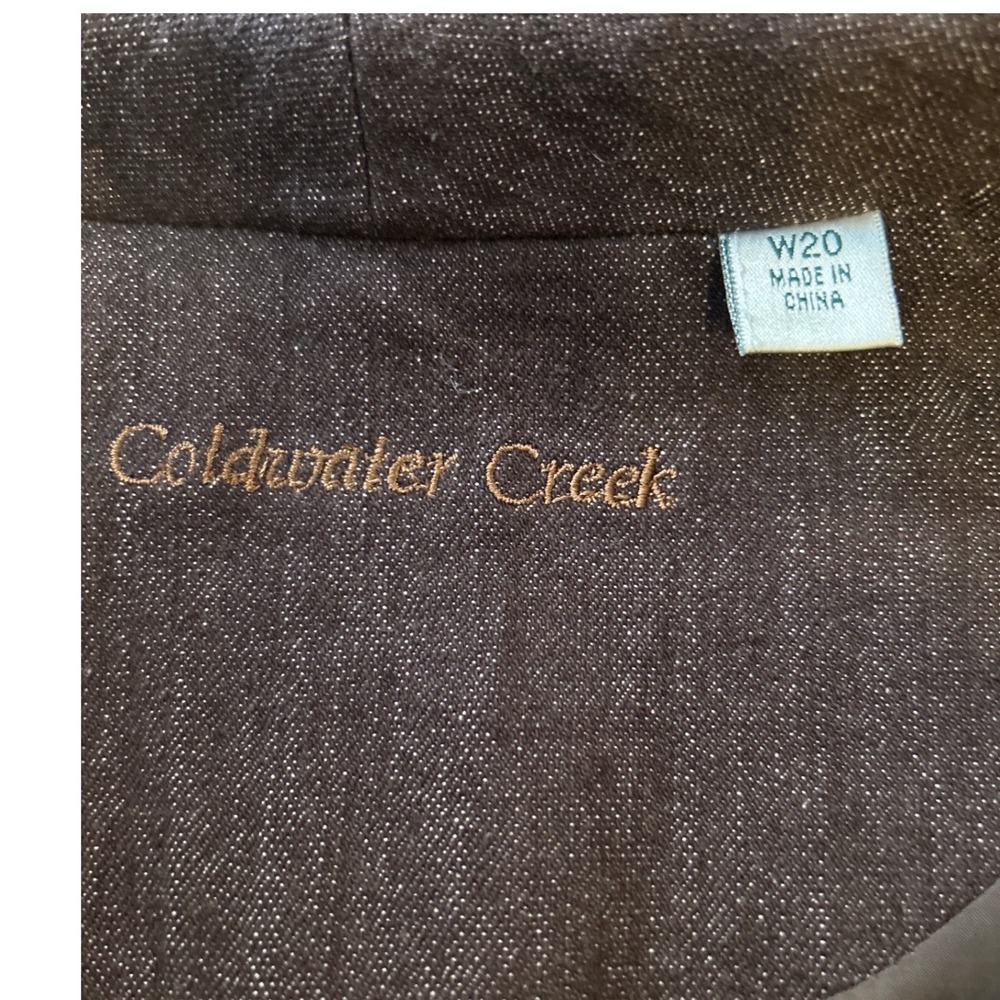 Coldwater Creek Brown Embroidered Geometric Tribal Beaded Blazer Jacket Sz 20W - Picture 6 of 11